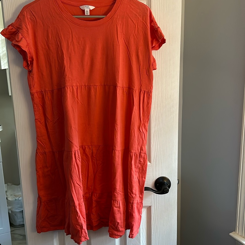 Time & Tru coral peplum dress